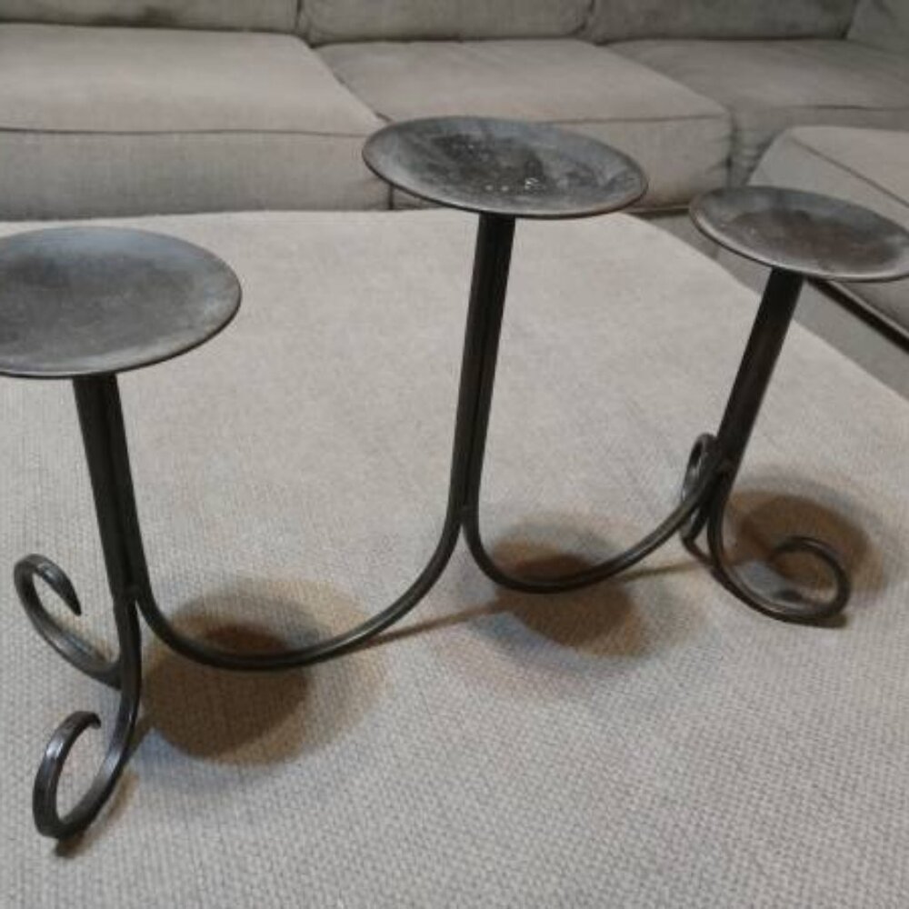 🕯️ 3-Pillar Candle Holder Stand | Large Decorative Centerpiece